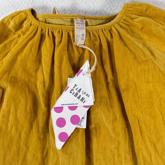 Tia Cibani Kids Corduroy Dress Girls Size 3/4 Yellow Harvest Farmhouse Smock New - Picture 4 of 10